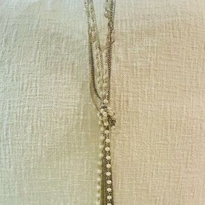 Elegant Silver and White Beaded Necklace